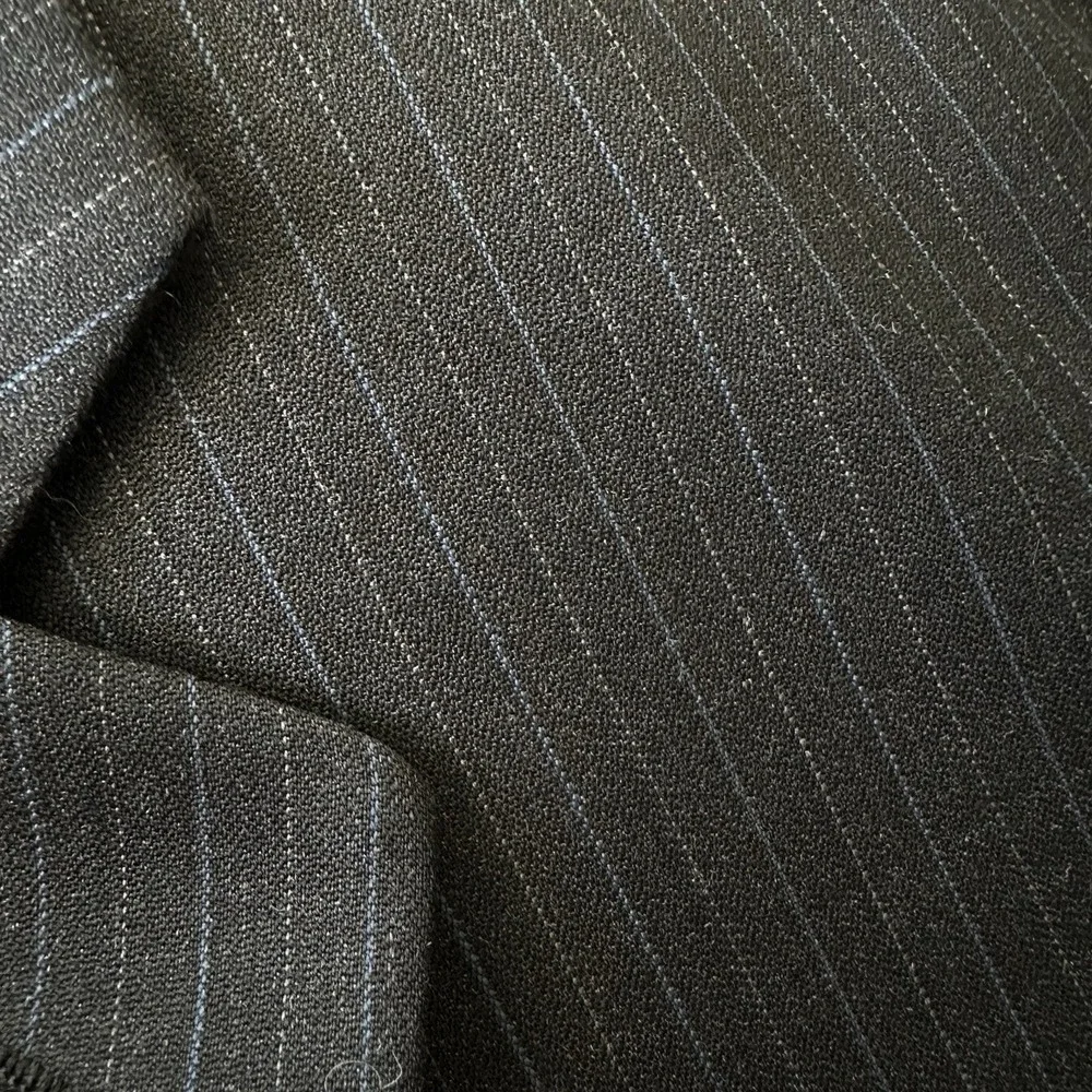 Chaps Ralph Lauren Blazer Sz‎ 44R Gray Pinstripe Wool Cashmere Two Button Jacket